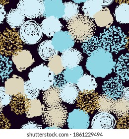 Colorful contemporary seamless pattern with abstract shapes. Modern collage illustration in vector