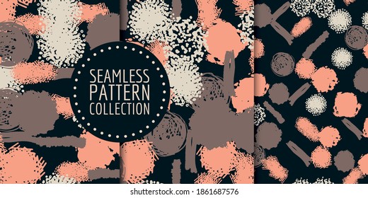 Colorful contemporary seamless pattern with abstract shapes. Modern collage illustration in vector