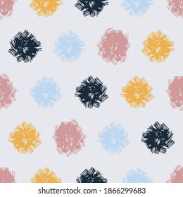 Colorful contemporary seamless pattern with abstract shapes. Modern collage illustration in vector
