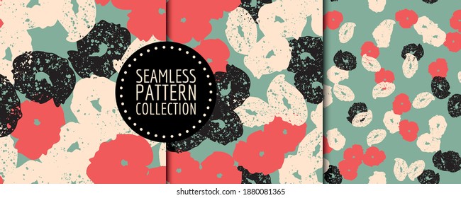 Colorful contemporary seamless pattern with abstract shapes. Modern collage illustration in vector