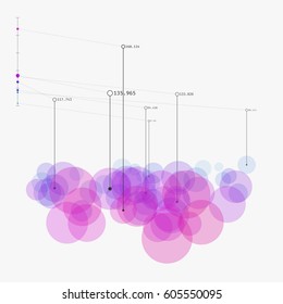 Colorful contemporary statistic visualization. Advanced big data analytics. Simple representation of complex informational system. Modern vector illustration. Element of design.