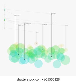 Colorful Contemporary Statistic Visualization. Advanced Big Data Analytics. Simple Representation Of Complex Informational System. Modern Vector Illustration. Element Of Design.