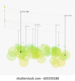 Colorful Contemporary Statistic Visualization. Advanced Big Data Analytics. Simple Representation Of Complex Informational System. Modern Vector Illustration. Element Of Design.