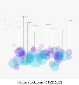 Colorful Contemporary Statistic Visualization. Advanced Big Data Analytics. Simple Representation Of Complex Informational System. Modern Vector Illustration. Element Of Design.