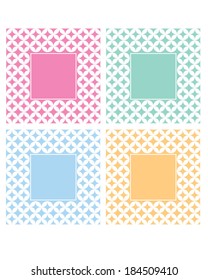 Colorful Contemporary Vector Frame and Invitation Template Set