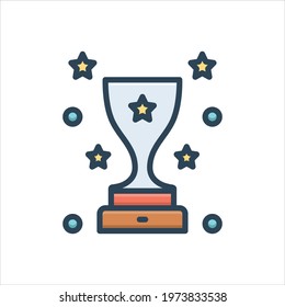 colorful contest winner trophy vector illustration icon. 
