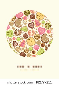 Colorful cookies circle decor pattern background