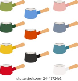 Colorful cooking utensils pot illustration material vector