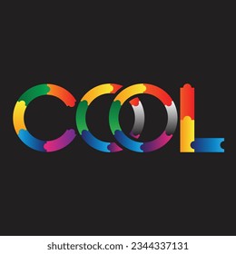 Colorful Cool Puzzle Logo, Background Simple Design