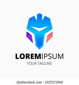 Colorful cool robot face logo template design.