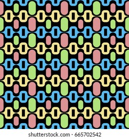 Colorful Copacabana Seamless Pattern Vector illustration