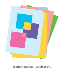 Colorful copybooks on white background