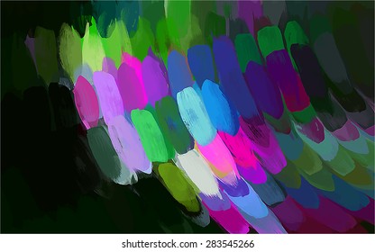 Colorful corner brush strokes background. Vector version
