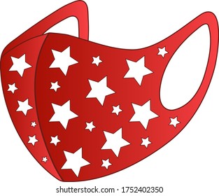 colorful corona mask design with stars