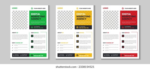 Colorful corporate and business flyer collection, corporate poster, flyer bundle, mega set brochure, annual report, proposal, leaflet, company profile, marketing poster and a4 layout with mockup