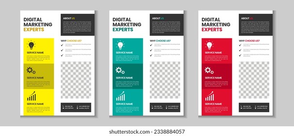 Colorful corporate and business flyer collection, corporate poster, flyer bundle, mega set brochure, annual report, proposal, leaflet, company profile, marketing poster and a4 layout with mockup