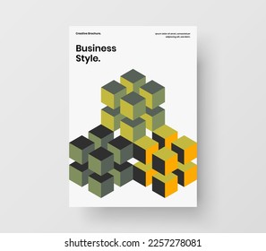 Colorful corporate cover A4 vector design layout. Premium geometric shapes handbill concept.