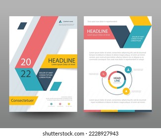 Colorful corporate identity brochure flyer cover design template set, banner for business