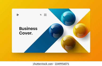 Colorful corporate identity vector design layout. Vivid realistic spheres brochure concept.