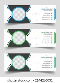 Colorful Corporate Illustration E-mail Signature Design Vector Template