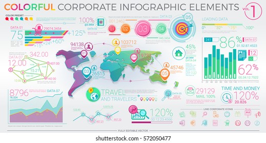 Colorful Corporate Infographic Elements