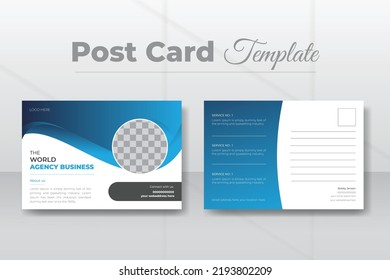 Colorful corporate postcard template vector design
