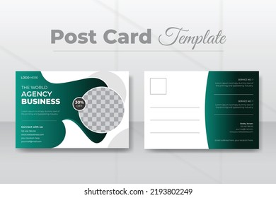 Colorful corporate postcard template vector design
