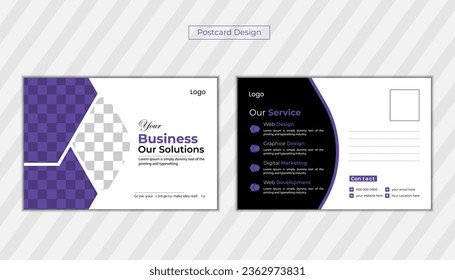 Colorful corporate postcard template vector