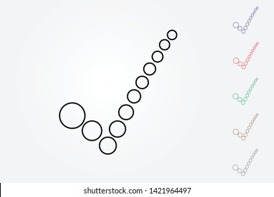 Colorful correct sign vector with circles on white background illustration
