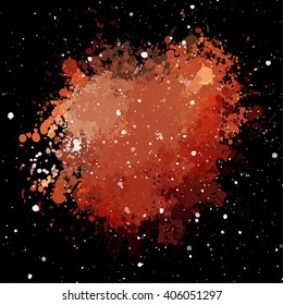 Colorful cosmic background with light, shining stars, and stardust. Vector illustration for your artwork.