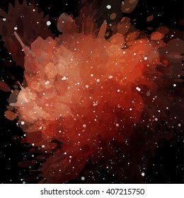 Colorful cosmic background with light, shining stars, and stardust. Vector illustration for your artwork.
