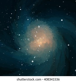 Colorful cosmic background with light, shining stars, and stardust. Vector illustration for your artwork.