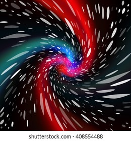 Colorful cosmic background with light, shining stars, and stardust. Vector illustration for your artwork.