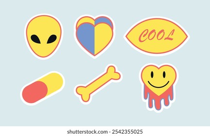  Colorful Cosmic and Mystical Symbols Vector Set 