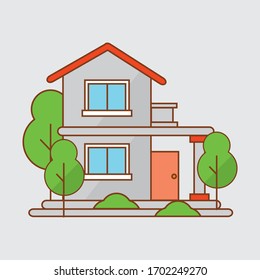 House Building Vector Icon Illustration Building Stock Vector (Royalty ...