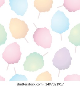 Colorful cotton candy. Random seamless vector pattern