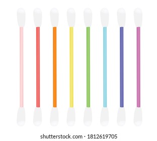 Colorful cotton swabs. vector illustration