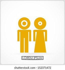 Colorful Couple of men and women isolated on white. vector