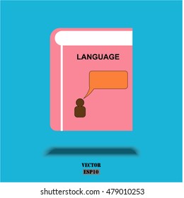 Colorful course book icon. Vector education concept design.