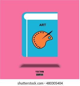 Colorful course book icon. Vector education concept design.