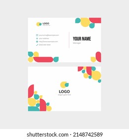 Plantilla de tarjeta de nombre moderna y minimalista de aprendizaje de clase de curso colorido
