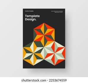 Colorful cover A4 design vector illustration. Modern geometric tiles postcard concept.
