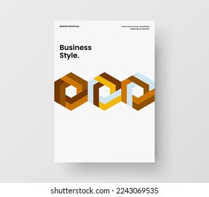 Colorful cover A4 vector design concept. Premium mosaic tiles pamphlet illustration.