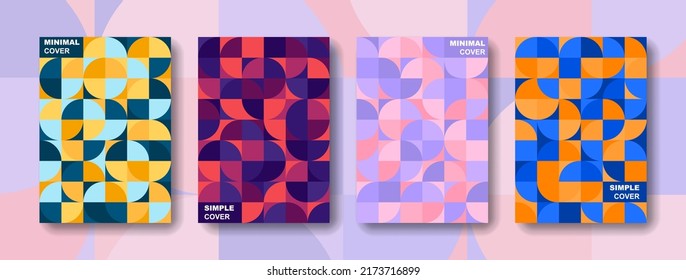 Fondo abstracto de cobertura colorida y forma de diseño simple de afiches