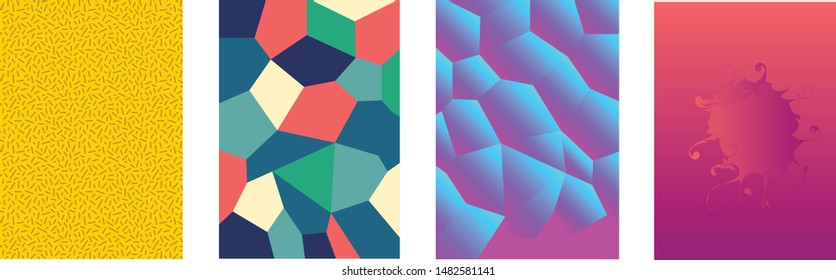 Colorful Cover Collection Bundle Templates. Vector Illustration.