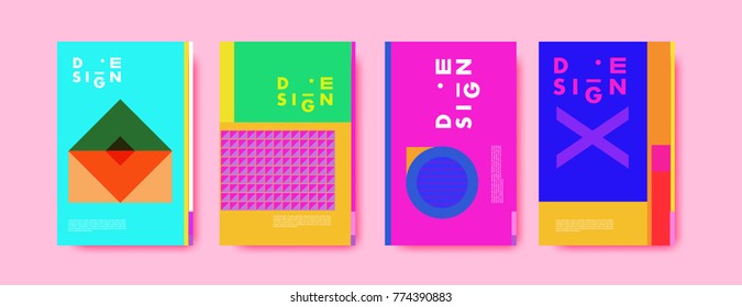 Colorful geometric poster and cover design. Minimal geometric pattern simple modern backgrounds. Eps10 vector.