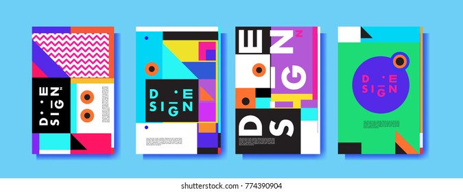 Colorful geometric poster and cover design. Minimal geometric pattern simple modern backgrounds. Eps10 vector.