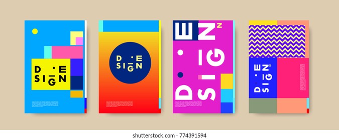 Colorful geometric poster and cover design. Minimal geometric pattern simple modern backgrounds. Eps10 vector.