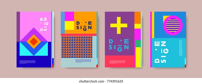 Colorful geometric poster and cover design. Minimal geometric pattern simple modern backgrounds. Eps10 vector.