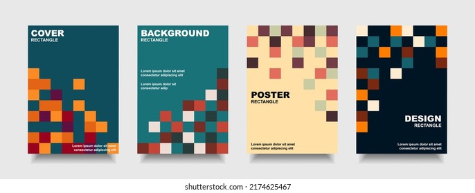Colorful cover design rectangle and poster minimal style background